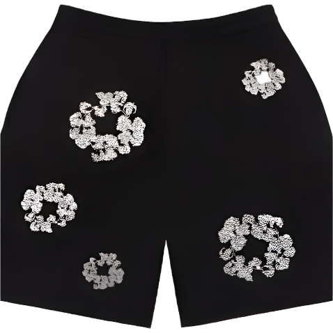 Cashmere Swarovski DENIM TEARS - Shorts - Black - Fitted Central PNW