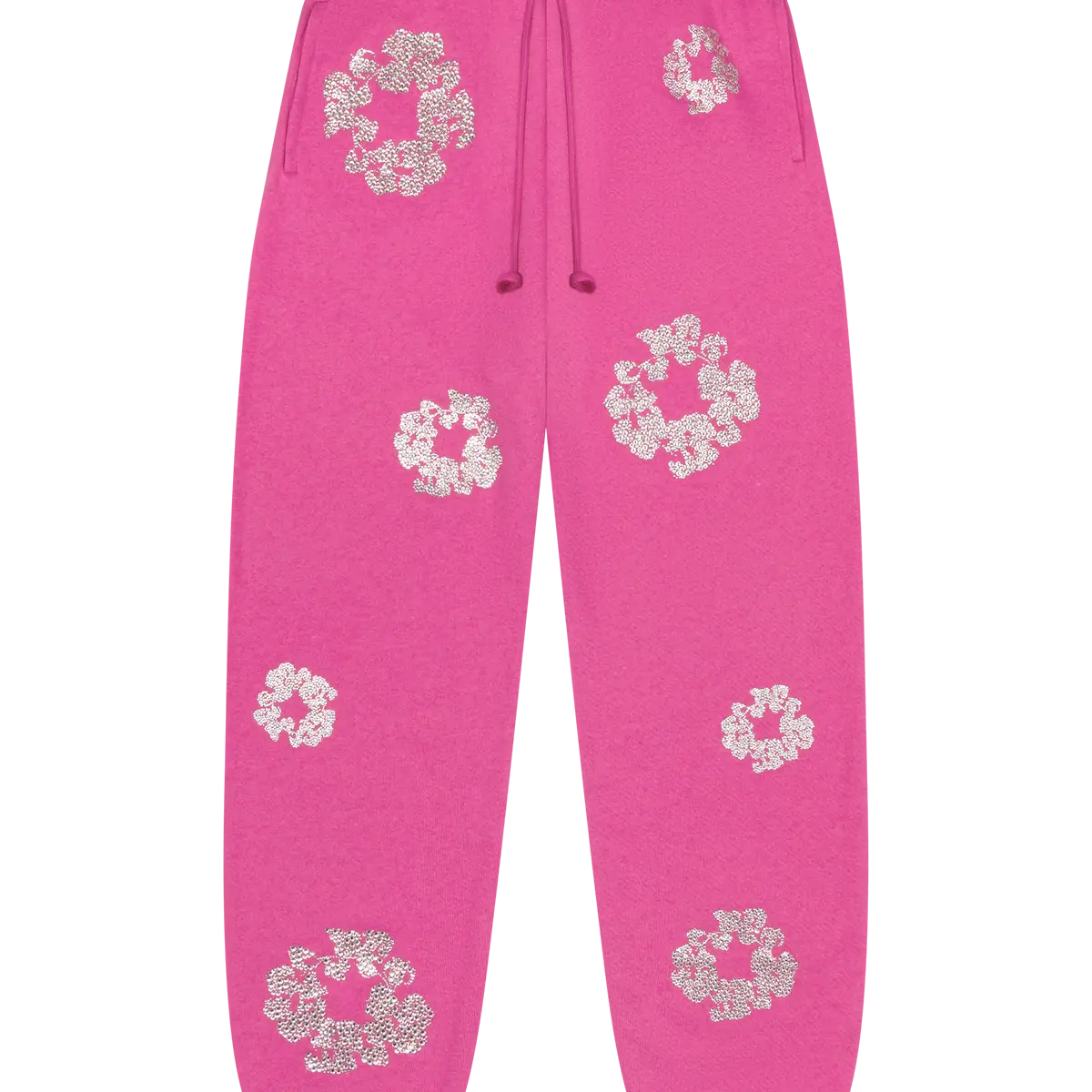 Cashmere Swarovski Cotton Wreath Sweatpants - Pink - Fitted Central PNW