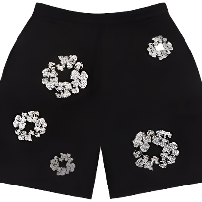 Cashmere Swarovski DENIM TEARS - Shorts - Black - Fitted Central PNW
