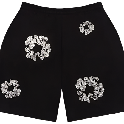 Cashmere Swarovski DENIM TEARS - Shorts - Black - Fitted Central PNW