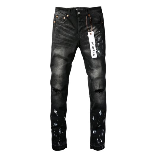 PURPLE - WHITE SPLATTER - JEANS - Fitted Central PNW