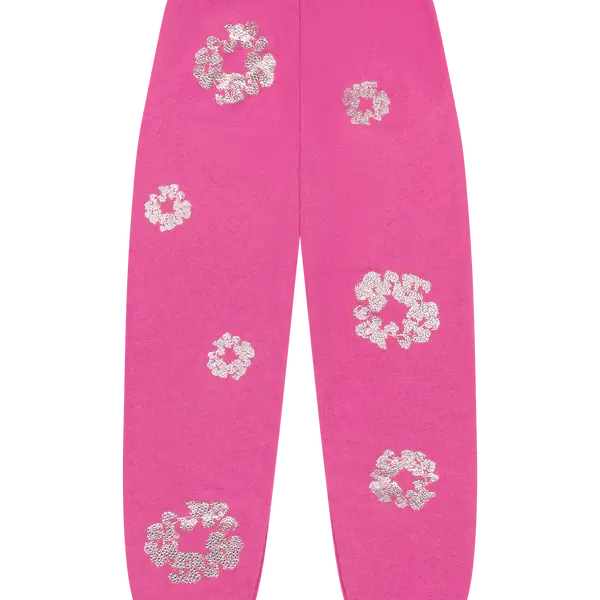Cashmere Swarovski Cotton Wreath Sweatpants - Pink - Fitted Central PNW